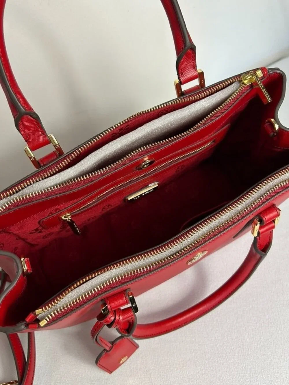 Tory Burch Saffiano Leather Robinson Double Zip Tote in Limited Edition Red - Ne